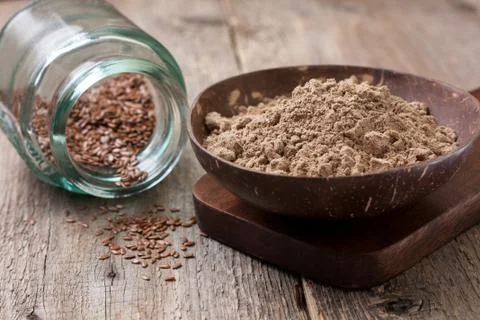 Flax flour Stock Photos