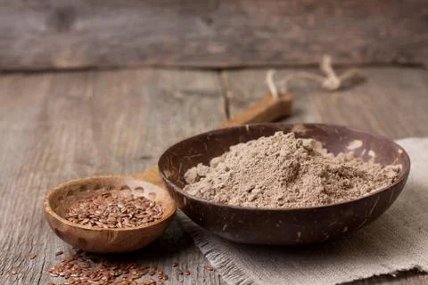 Flax flour Stock Photos