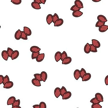 Flax seed vector seamless pattern Stock Illustration
