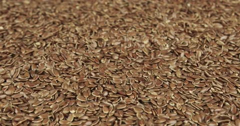 Flax seeds closeup rotating loopable Stock Footage 156466671
