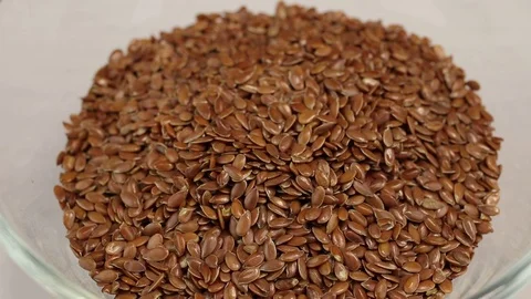 Flax seeds fall Stock Footage 123432471