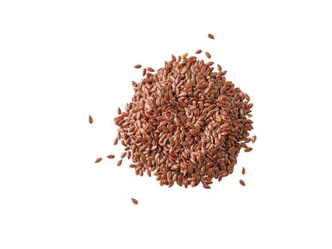 Flax seeds isolated on white background. Stock Photos