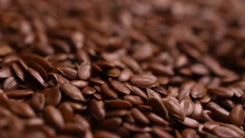 Flax seeds macro closeup Video stock 111873056