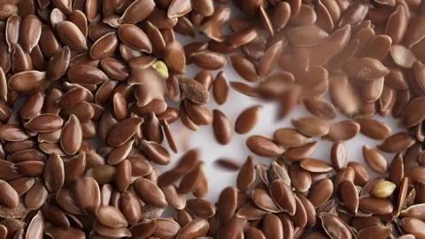Flax seeds pouring. Stock Footage 170621589