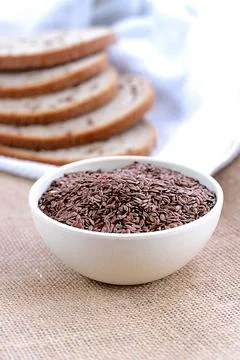 Flax seeds ready for baking Stock Photos