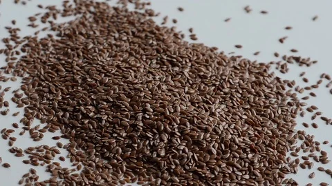Flax seeds on white background Stock Footage 89483637