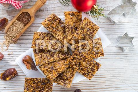 Flax Sesame seed candy Stock Photos