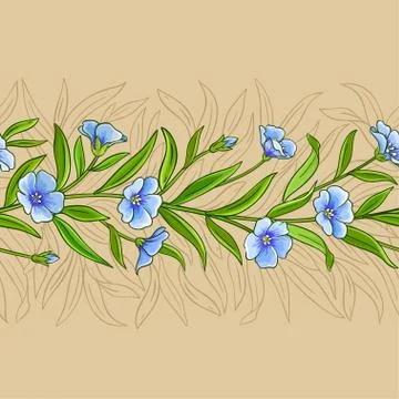 Flax vector pattern Illustrazione stock