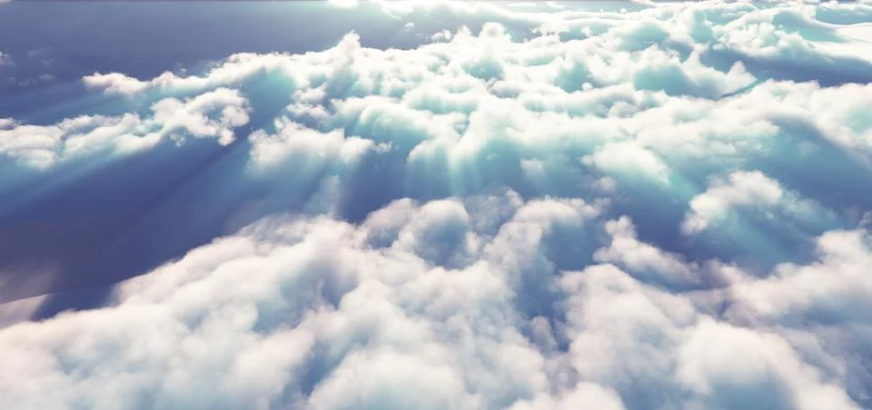 Flay above clouds abstract Stock Illustration
