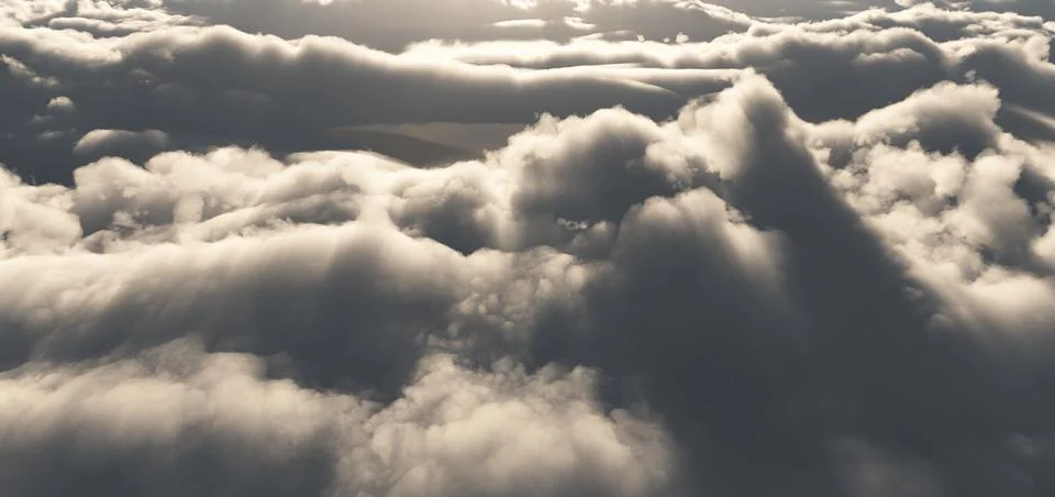 Flay above clouds abstract Stock Illustration