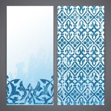 Flayers with arabesque decor Stock Illustration