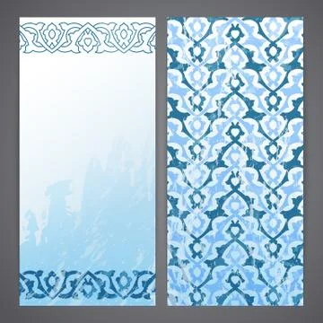 Flayers with arabesque decor Stock Illustration
