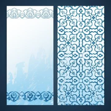 Flayers with arabesque decor Stock Illustration