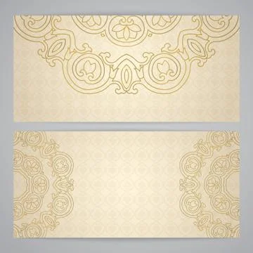 Flayers with arabesque decor Illustrazione stock
