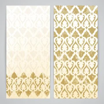 Flayers with arabesque decor Illustrazione stock