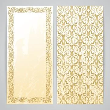 Flayers with arabesque decor Stock Illustration