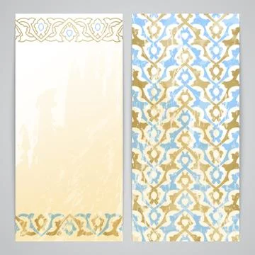 Flayers with arabesque decor Stock Illustration