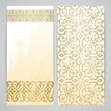 Flayers with arabesque decor Stock Illustration