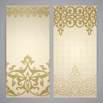 Flayers with arabesque decor Stock Illustration