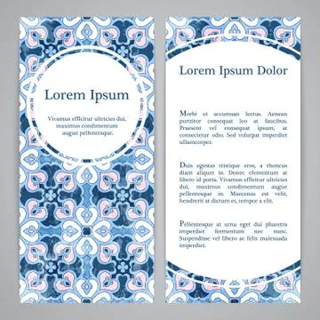 Flayers with arabesque decor Stock Illustration