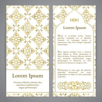 Flayers with arabesque decor Stock Illustration