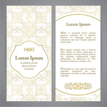 Flayers with arabesque decor Illustrazione stock