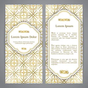 Flayers with arabesque decor Stock Illustration