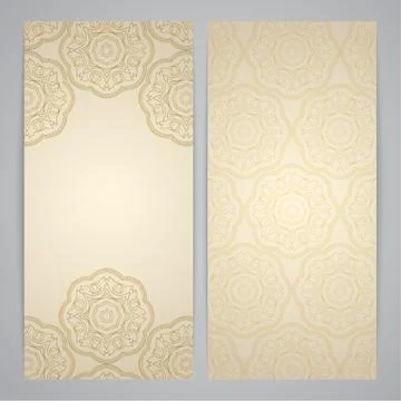 Flayers with floral decor Stock Illustration