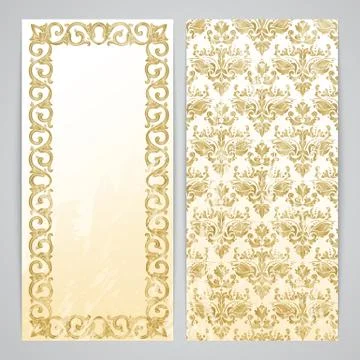 Flayers with floral decor Stock Illustration