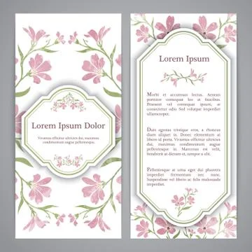 Flayers with floral pattern Stock Illustration