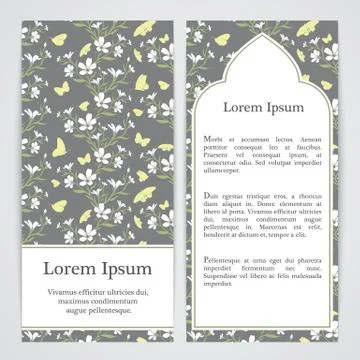 Flayers with floral pattern Stock Illustration