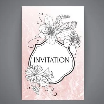 Flayers with flowers - different flowers Stock Illustration