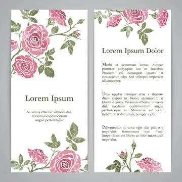 Flayers with flowers Stock Illustration