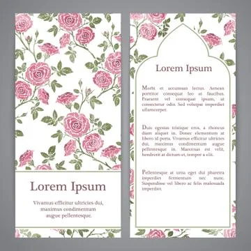 Flayers with flowers Stock Illustration