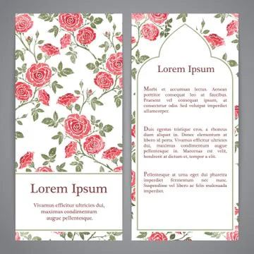 Flayers with flowers Stock Illustration