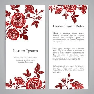 Flayers with flowers Illustrazione stock