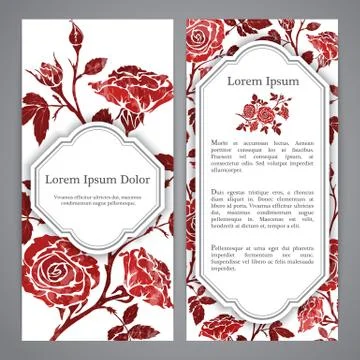 Flayers with flowers Stock Illustration