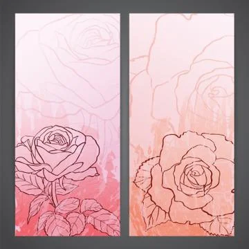 Flayers with flowers - roses Stock Illustration