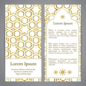 Flayers with girih decor Stock Illustration