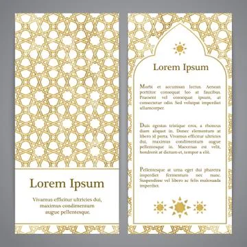 Flayers with girih decor Stock Illustration