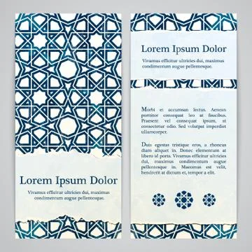 Flayers with girih decor Stock Illustration