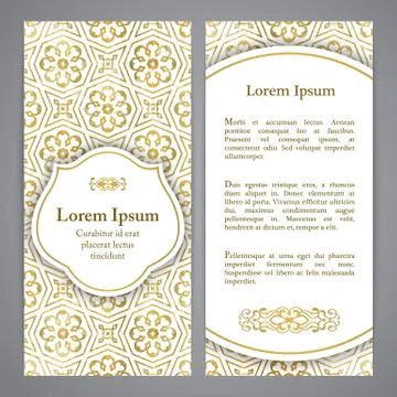 Flayers with girih decor Stock Illustration