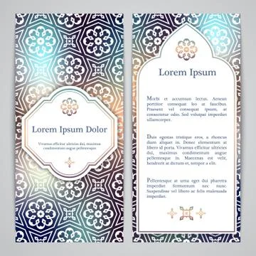 Flayers with girih decor Stock Illustration