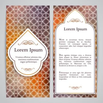 Flayers with girih decor Stock Illustration