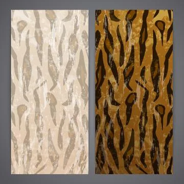 Flayers with grunge tiger Stock Illustration