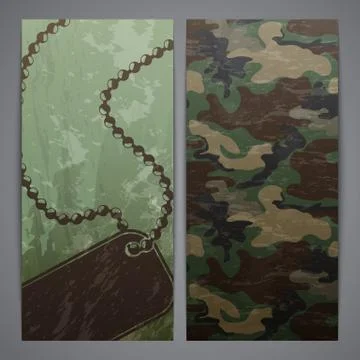 Flayers with military decor Stock Illustration