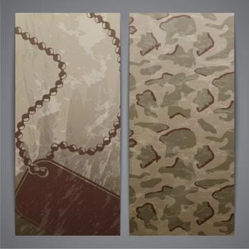 Flayers with military decor Stock Illustration