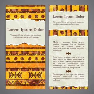 Flayers with retro patterns - africa Illustrazione stock