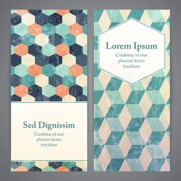 Flayers with retro patterns - geometric Illustrazione stock