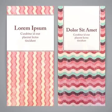 Flayers with retro patterns - geometric Stock Illustration